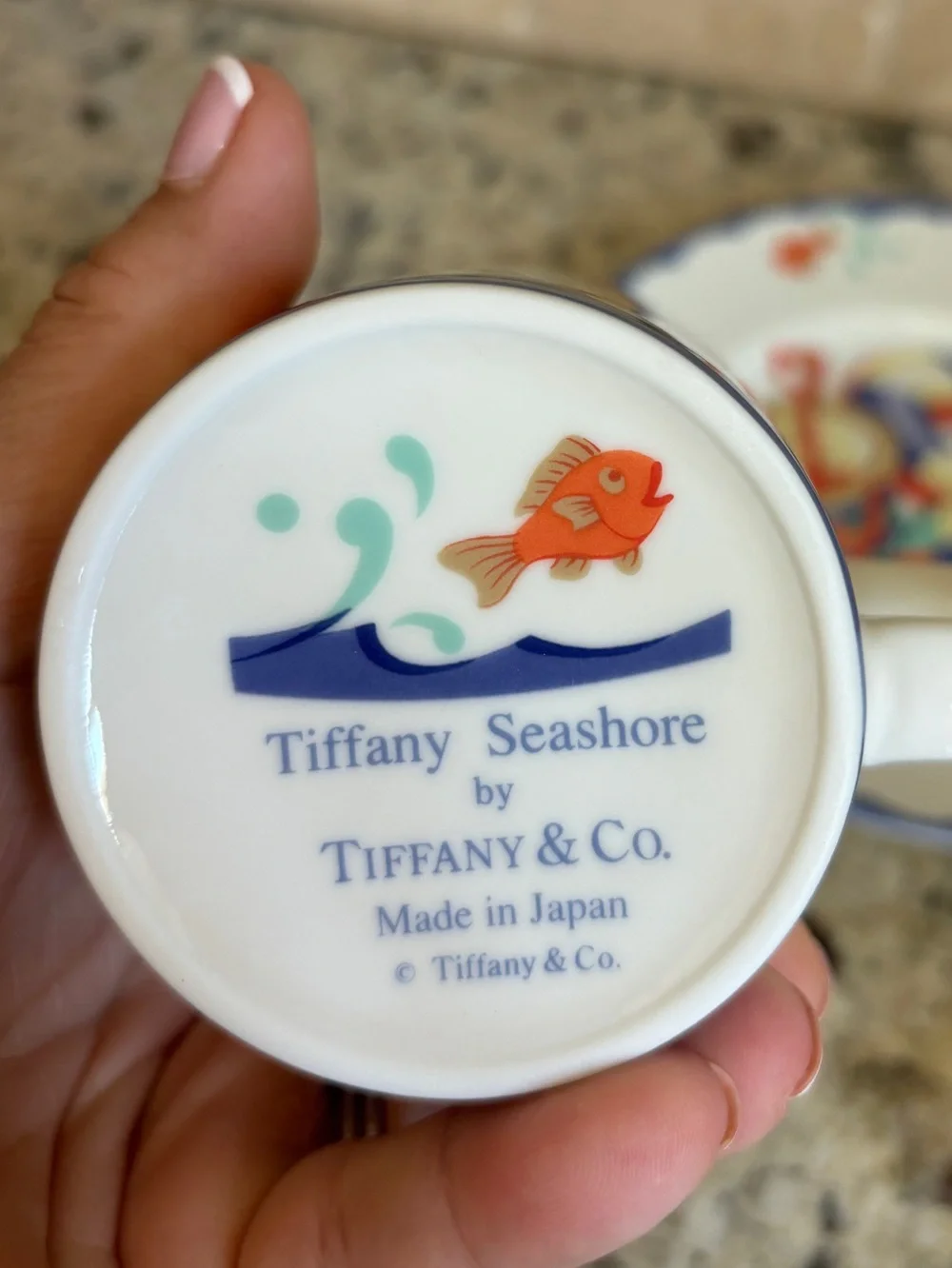 Vintage TIFFANY & Co. PORCELAIN 3 Pc Set~ Tiffany Seashore Vintage from 1990